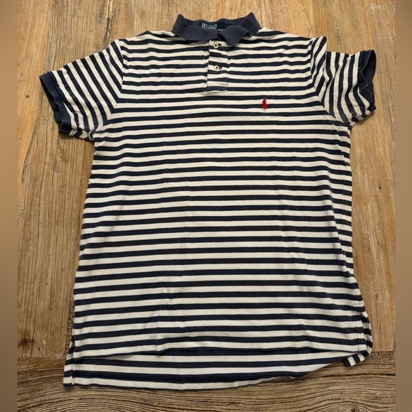 Polo Ralph Lauren Striped Collared Shirt  Men's Size L Custom Fit - Picture 1 of 6